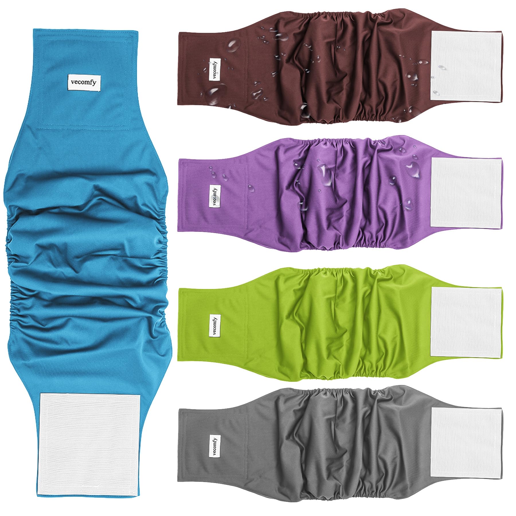 Vecomfy male dog belly bands shown from the front.