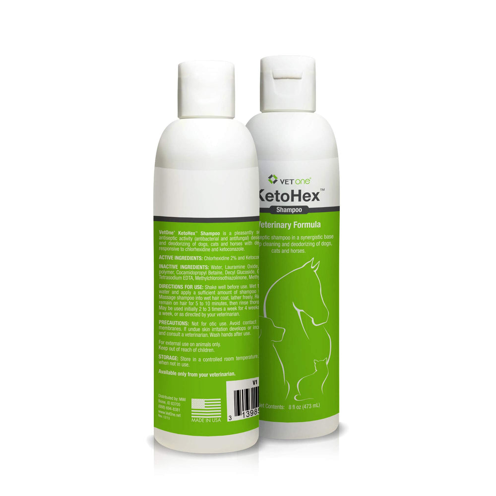 Vet One Shampoo label shown in close view.