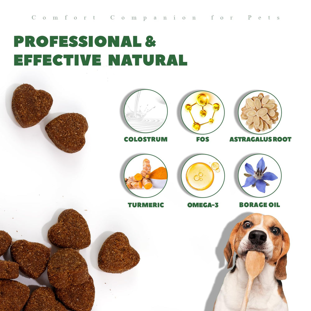 Vetriuntrix Dog Allergy Chews presented with the chicken flavor callout.