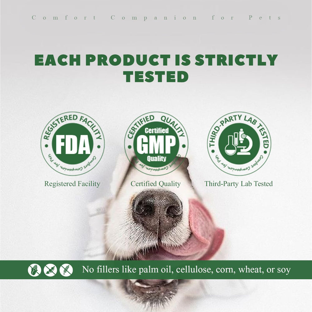 Vetriuntrix Dog Allergy Chews supplement facts panel on the packaging.