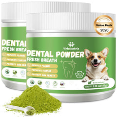 Vetriuntrix Dog Teeth Cleaning Powder shown in a front product view.