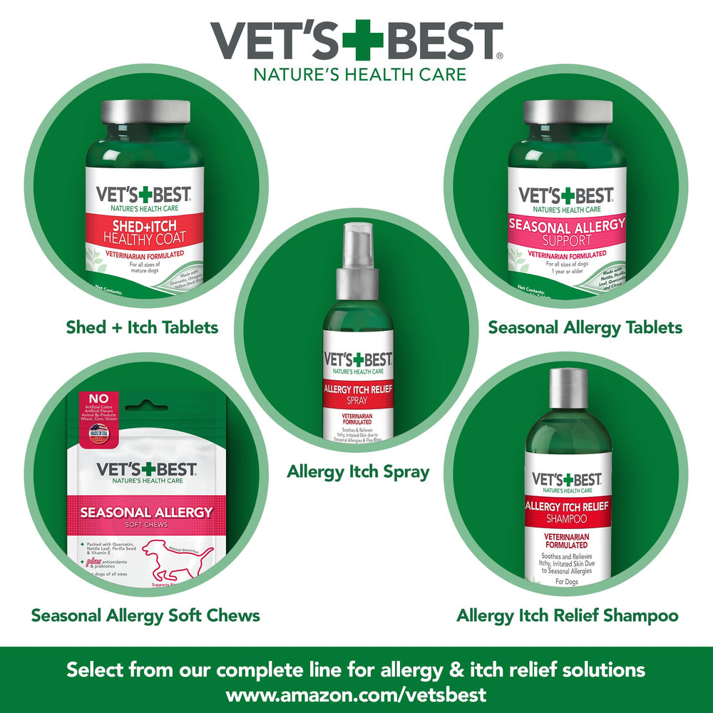 Vet's Best Allergy Itch Relief Dog Shampoo bottle shown from the side.
