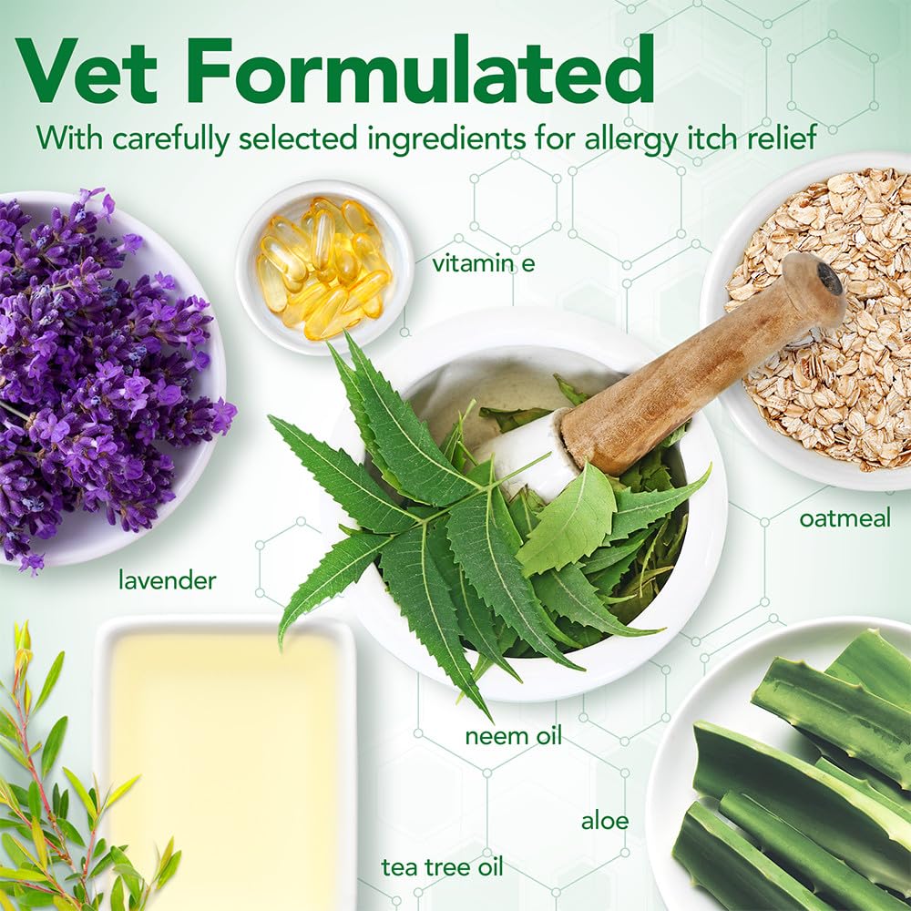 Vet's Best Allergy Itch Relief Dog Shampoo lather shown in a close-up.