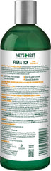 Vet’s Best flea and tick shampoo with its cotton spice scent name visible.