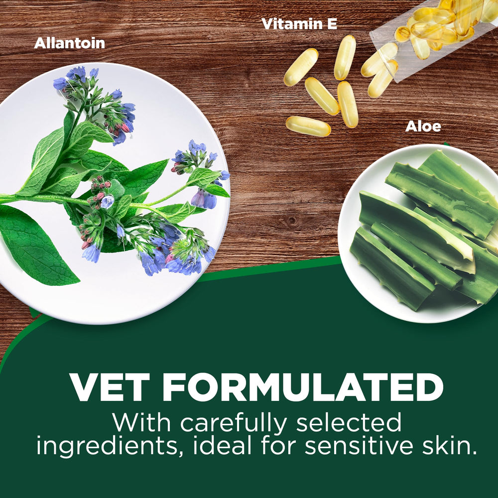 Vet’s Best Hypo-Allergenic Dog Shampoo for cleansing a dog’s coat.
