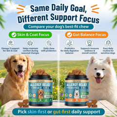 VICSOM Dog Allergy Chews packaging highlights the 200-count quantity.