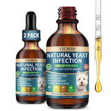 VICSOM dog yeast support shown as a two-bottle set.