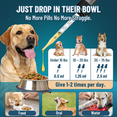 VICSOM dog yeast support being added to a dog’s water.