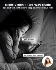VIMTAG indoor camera shown with its infrared night vision feature.