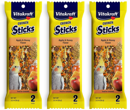 Vitakraft cockatiel Crunch Sticks shown with the front of the package facing forward.