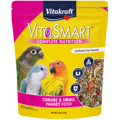 Vitakraft Vita Smart Conure & Small Parrot Food shown from the front.