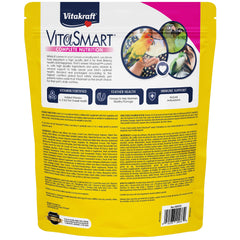 Vitakraft Vita Smart Conure & Small Parrot Food mix shown in close detail.