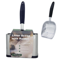 Vitisyao cat litter scoop and holder shown together from the front.