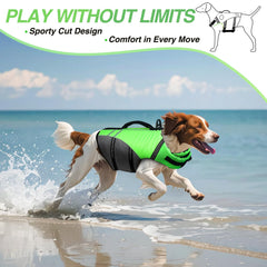 VIVAGLORY Dog Life Vest showing the open sports-style neck and chest cut.