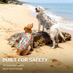 VIVAGLORY dog life vest close-up showing its reflective trim.