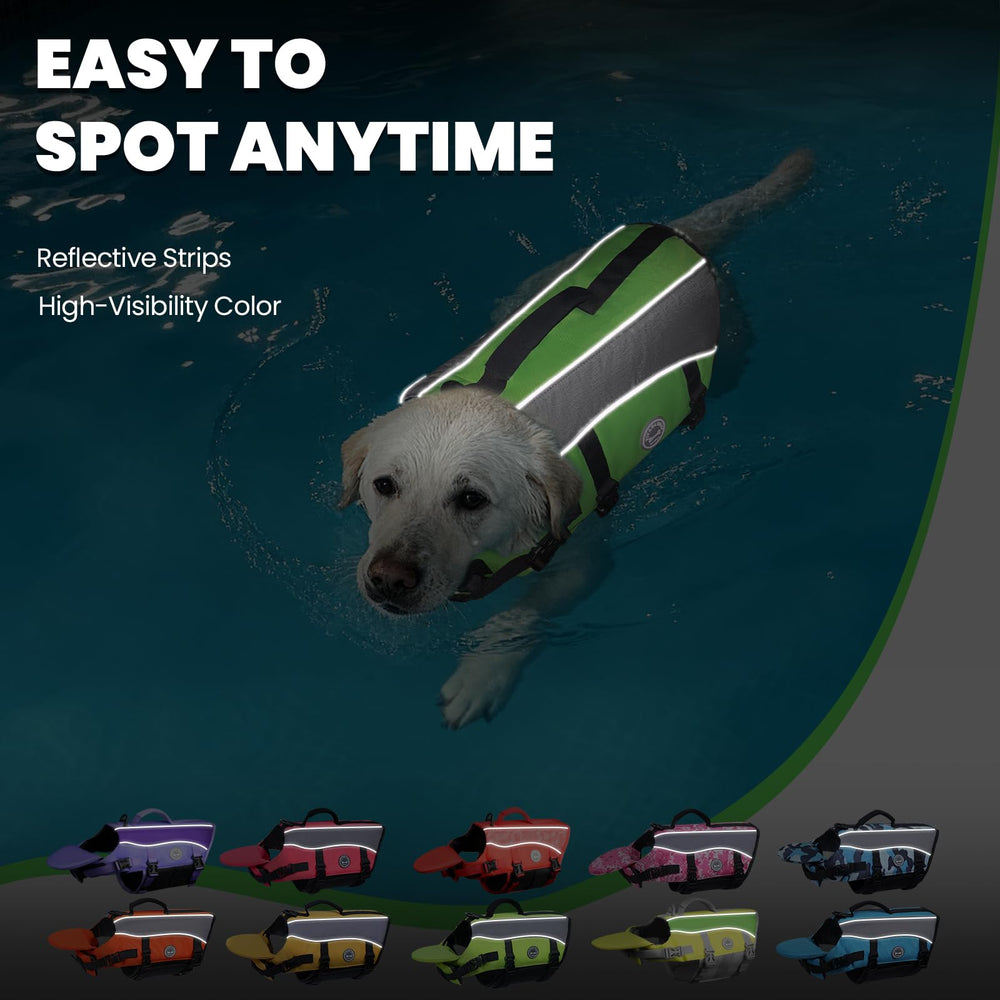 VIVAGLORY dog life vest reinforced top handle shown in a close-up view.