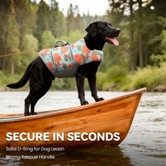 VIVAGLORY dog life vest detail showing the durable top handle.