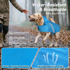 VIVAGLORY dog raincoat cap showing its adjustable buckle.