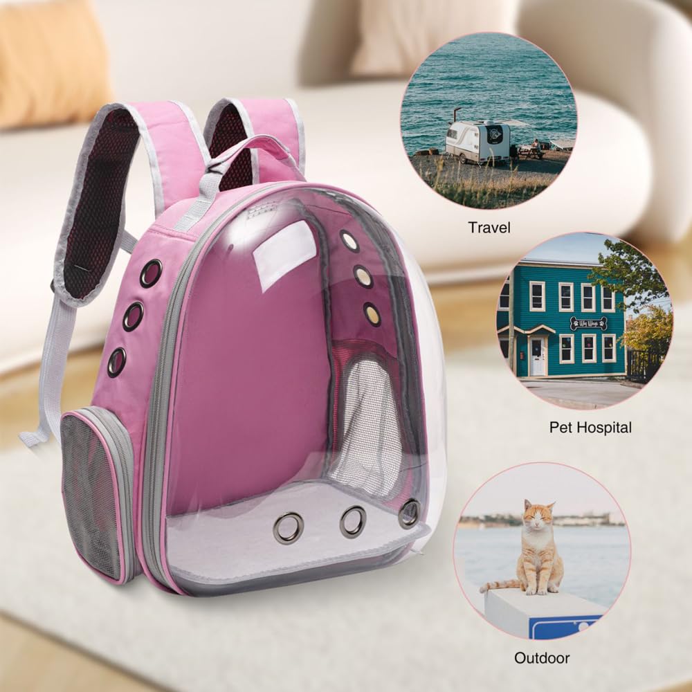 Vivicreate cat backpack carrier with its ventilation holes visible.