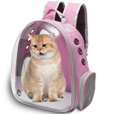 Vivicreate cat backpack carrier shown from the front in pink.