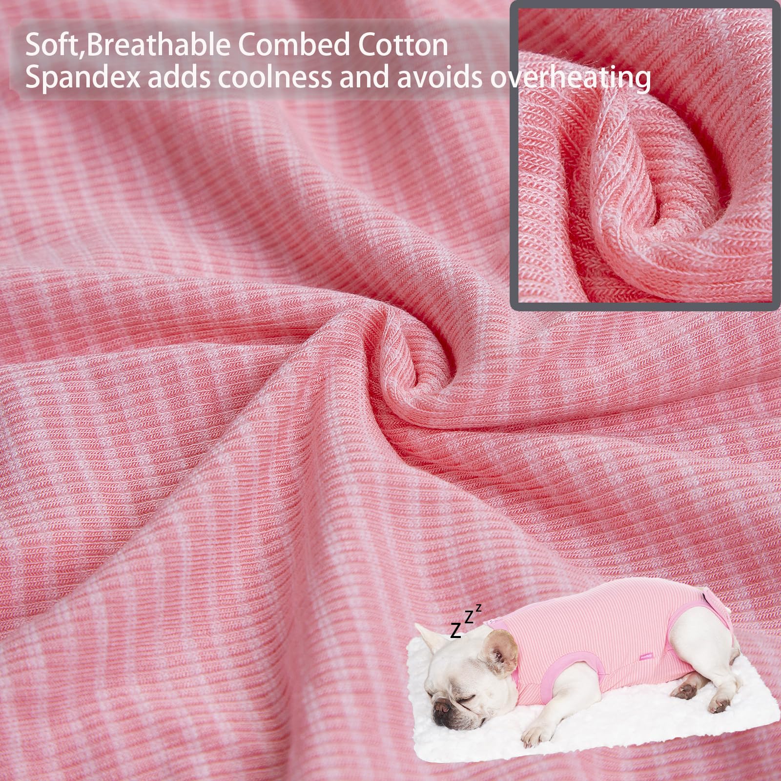 Wabdhaly dog recovery suit soft, lightweight fabric close-up.