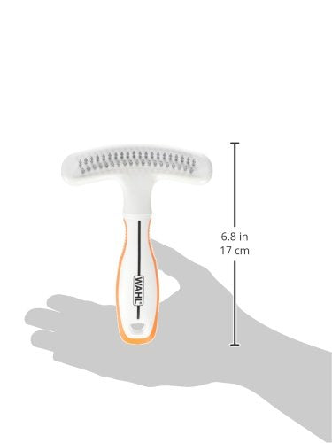 Wahl 2-in-1 pet rake shown with its product packaging.