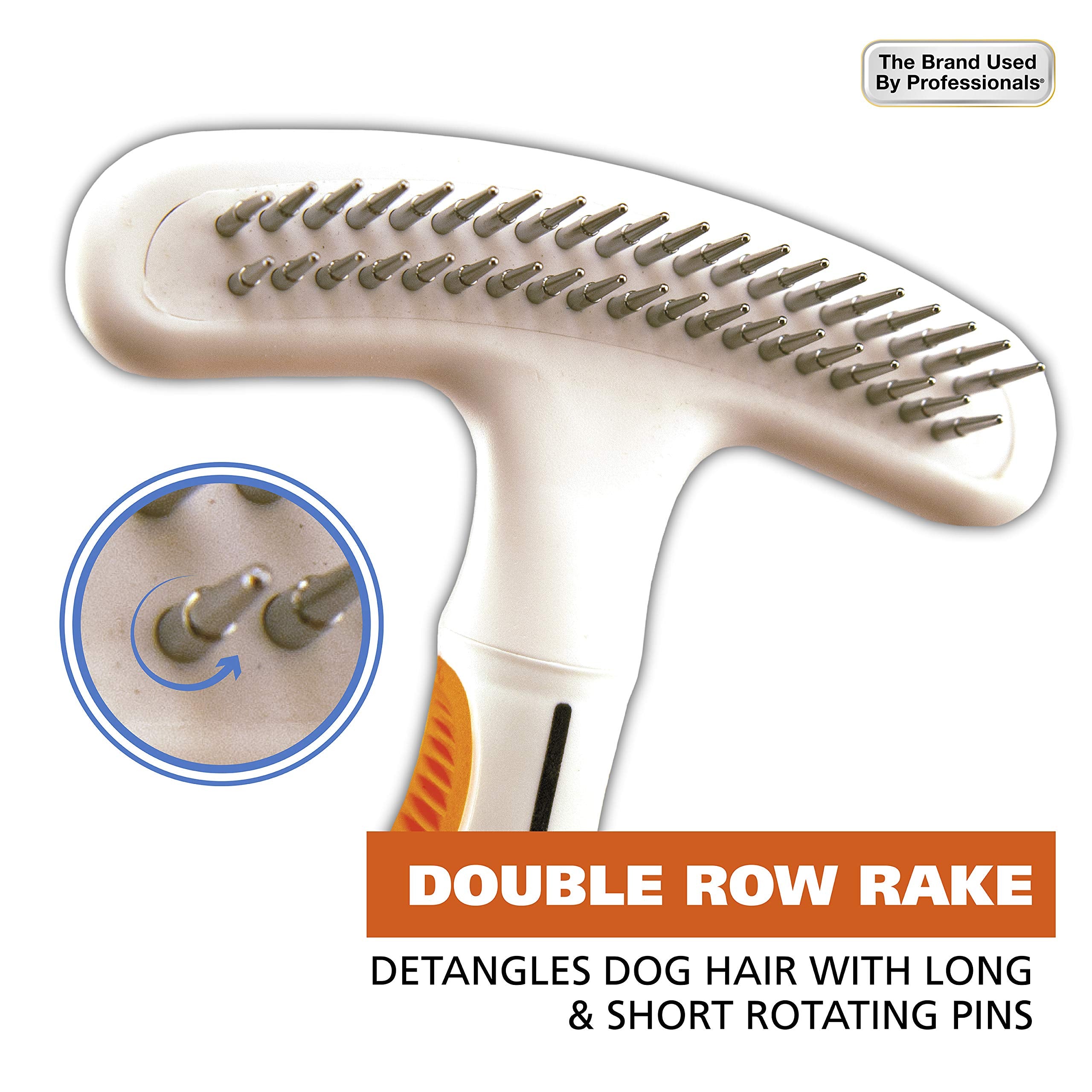 Wahl 2-in-1 pet rake close-up focused on the hair shedding blade.