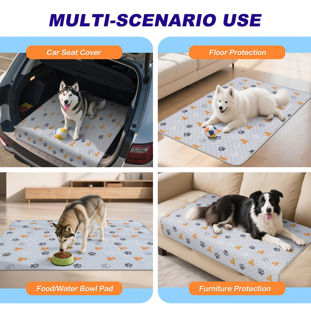 WanpeeGoo washable pee pad placed to help protect a household floor.