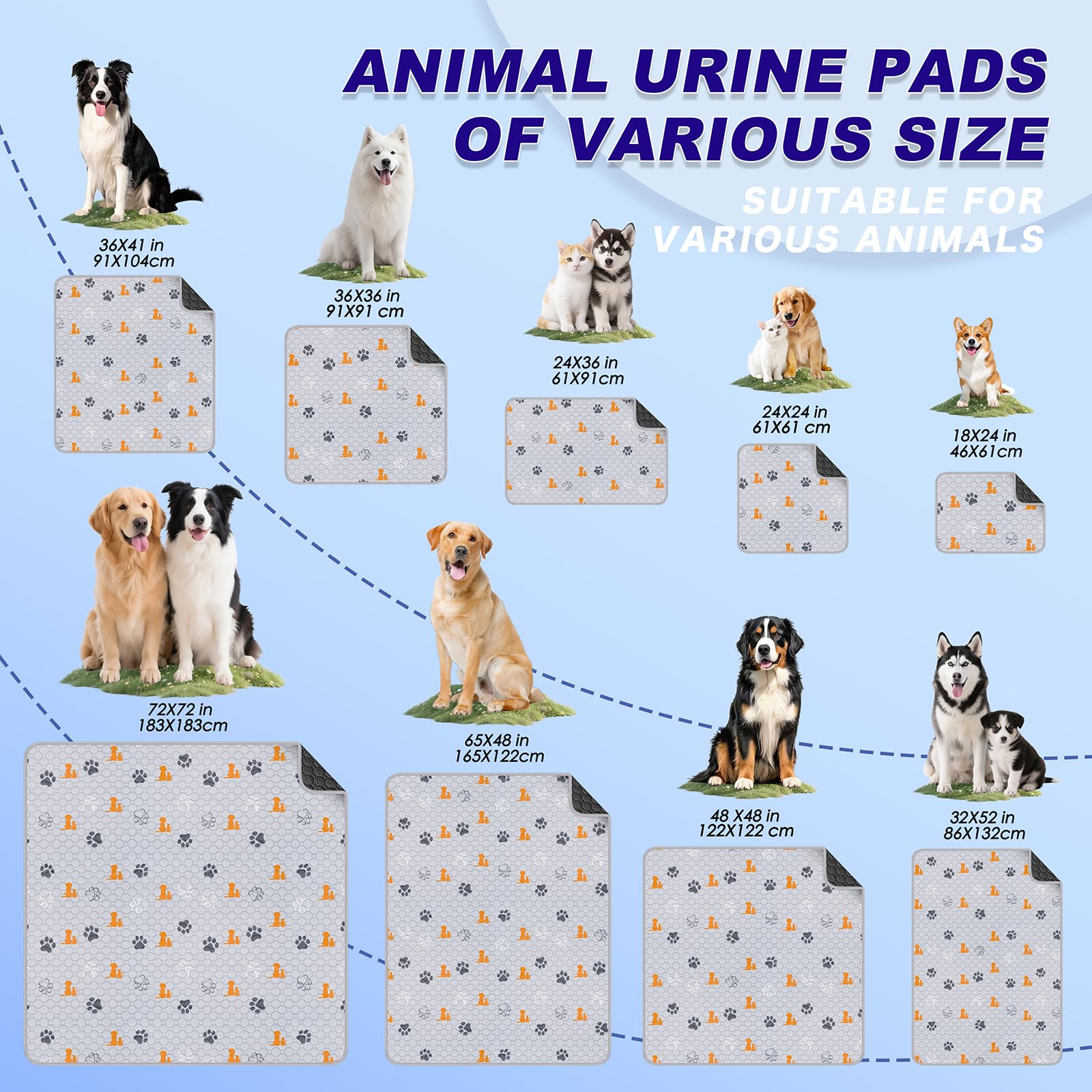 WanpeeGoo pee pad shown at an angle to display its patterned design.