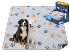 WanpeeGoo washable dog pee pad shown from the front with its patterned surface.