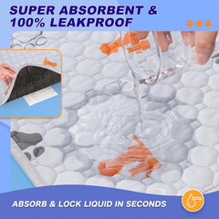 WanpeeGoo washable pee pad showing its orange pattern.