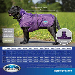 WeatherBeeta dog coat detail showing the elasticized leg straps.