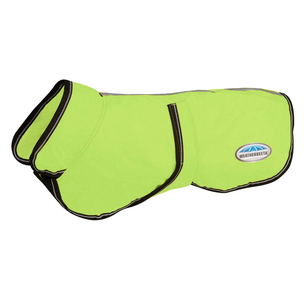 WeatherBeeta dog coat detail showing the convenient leash hole.
