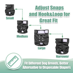 Wegreeco female dog diaper shown being worn by a dog.