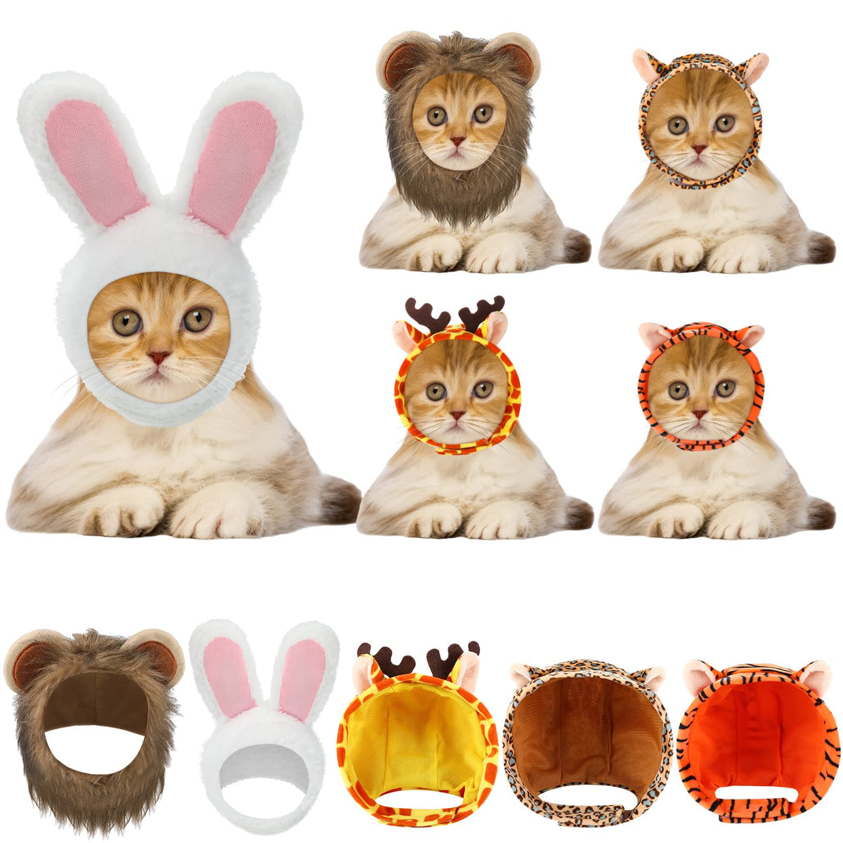 Weewooday animal pet hats shown together in the five-style set.