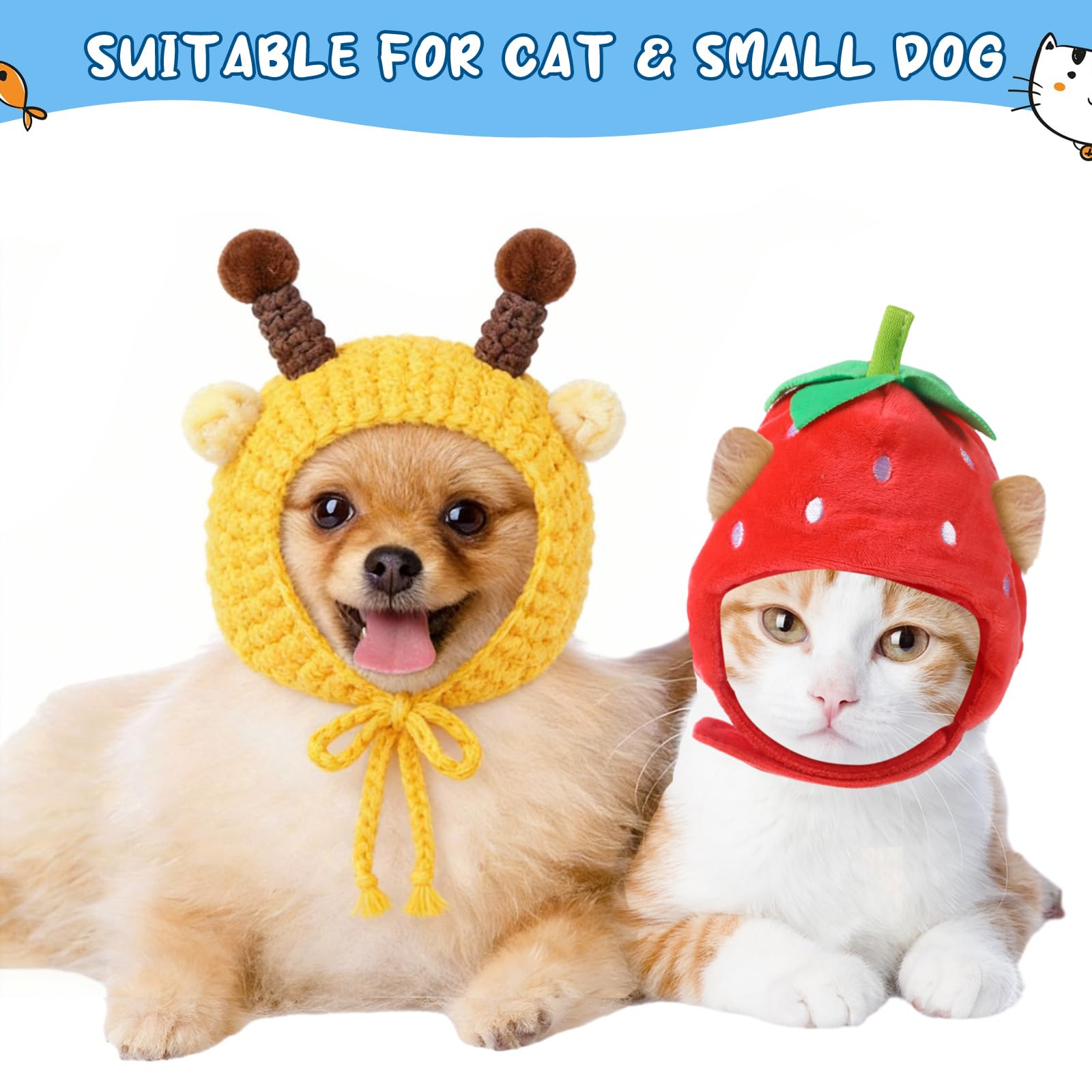 Weewooday cat hats displayed together to show the five included styles.