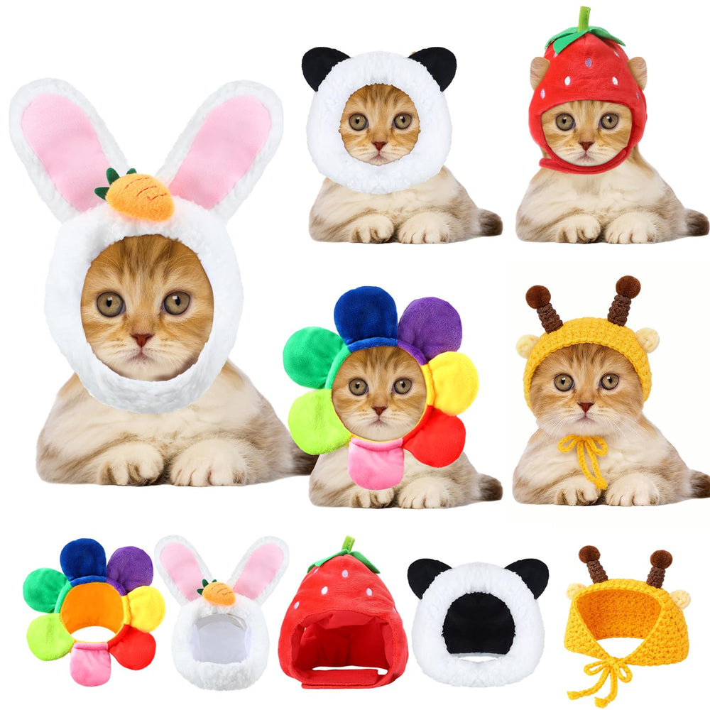 Weewooday pet hat set shown from the front with its five playful designs.