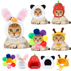 Weewooday pet hat set shown from the front with its five playful designs.