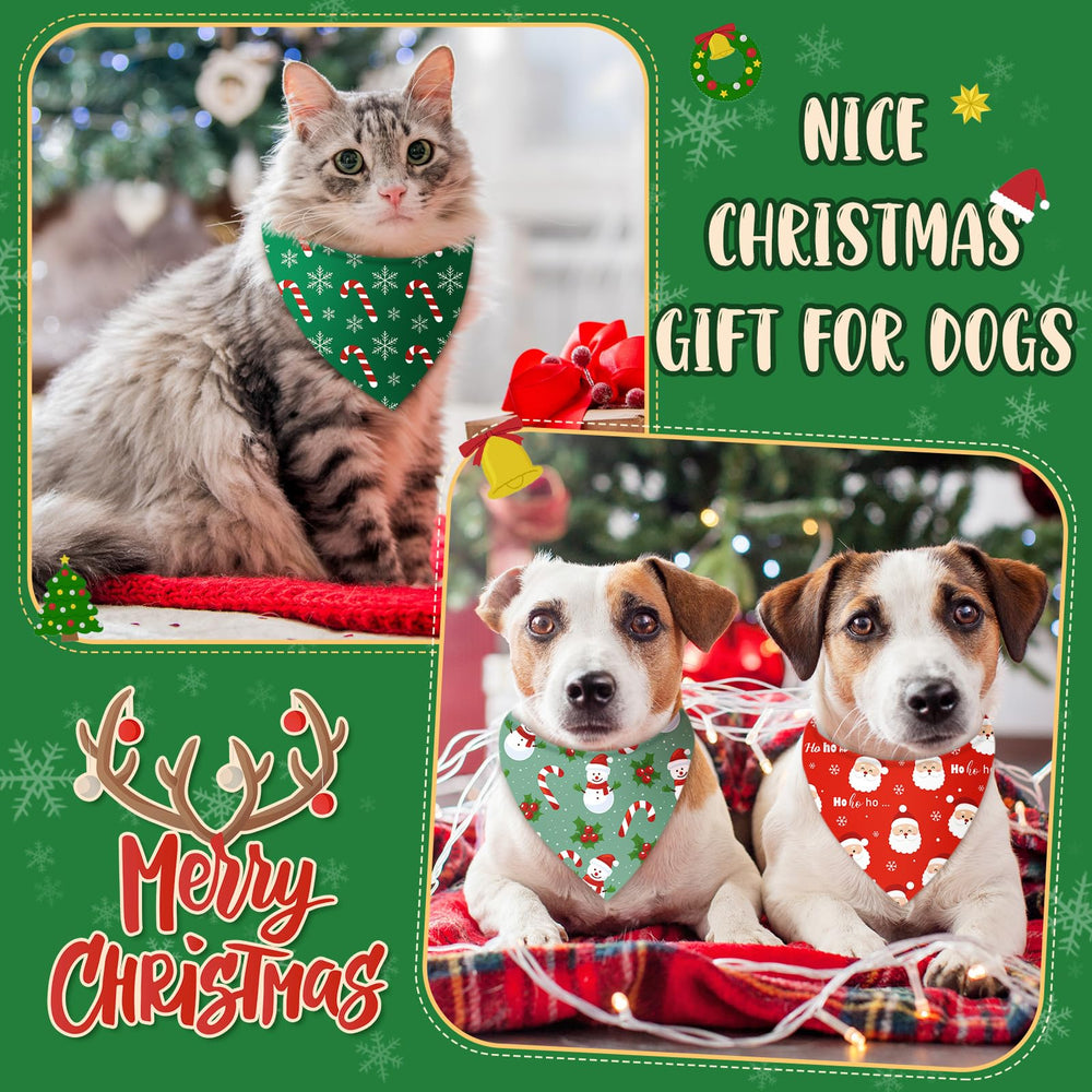 Weewooday Christmas dog bandana shown folded to display its shape.
