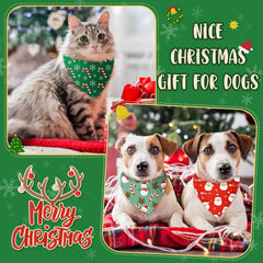 Weewooday Christmas dog bandana shown folded to display its shape.