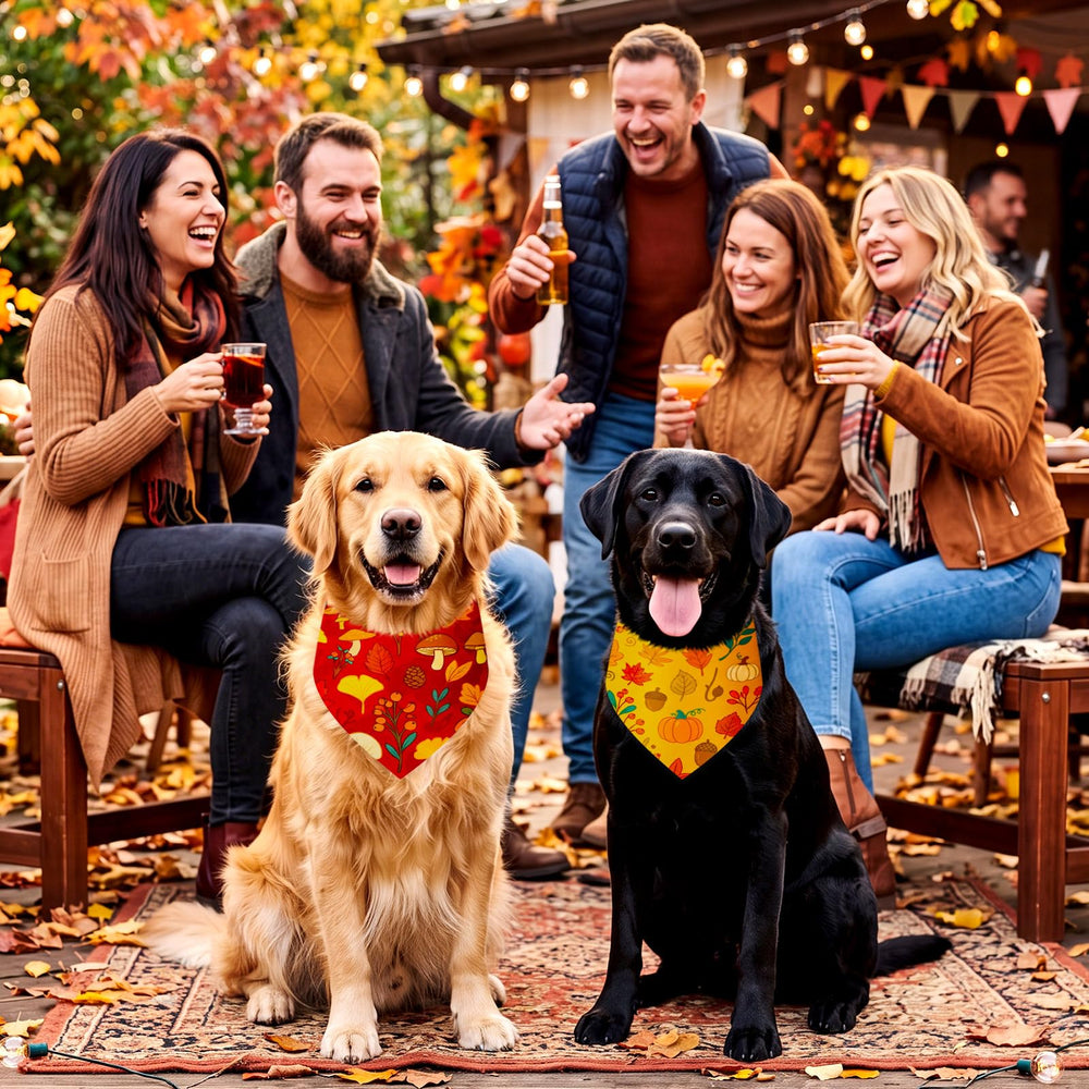 Weewooday fall dog bandanas arranged to show the 50-piece set.