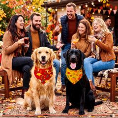 Weewooday fall dog bandanas arranged to show the 50-piece set.