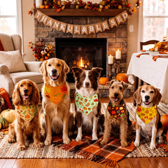 Weewooday fall dog bandanas shown folded for an adjustable fit.
