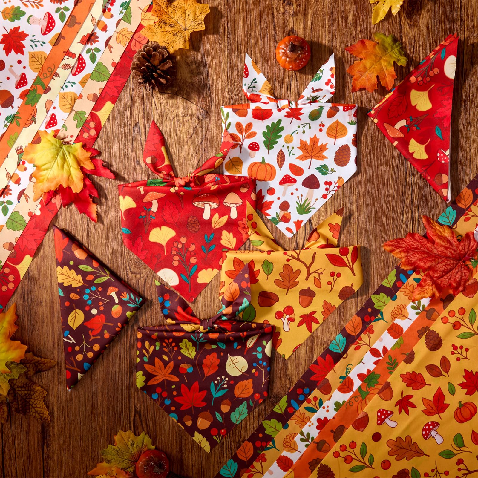 Weewooday dog bandana fabric shown close up to highlight its printed polyester material.