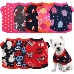 Weewooday dog sweaters shown together as an eight-piece set.