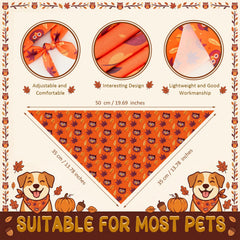 Weewooday Fall Dog Bandanas displayed in a variety of seasonal designs.