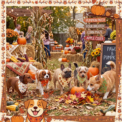 Weewooday Fall Dog Bandanas shown close up to display the polyester fabric.