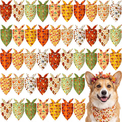 Weewooday Fall Dog Bandanas arranged to show the autumn accessory set.