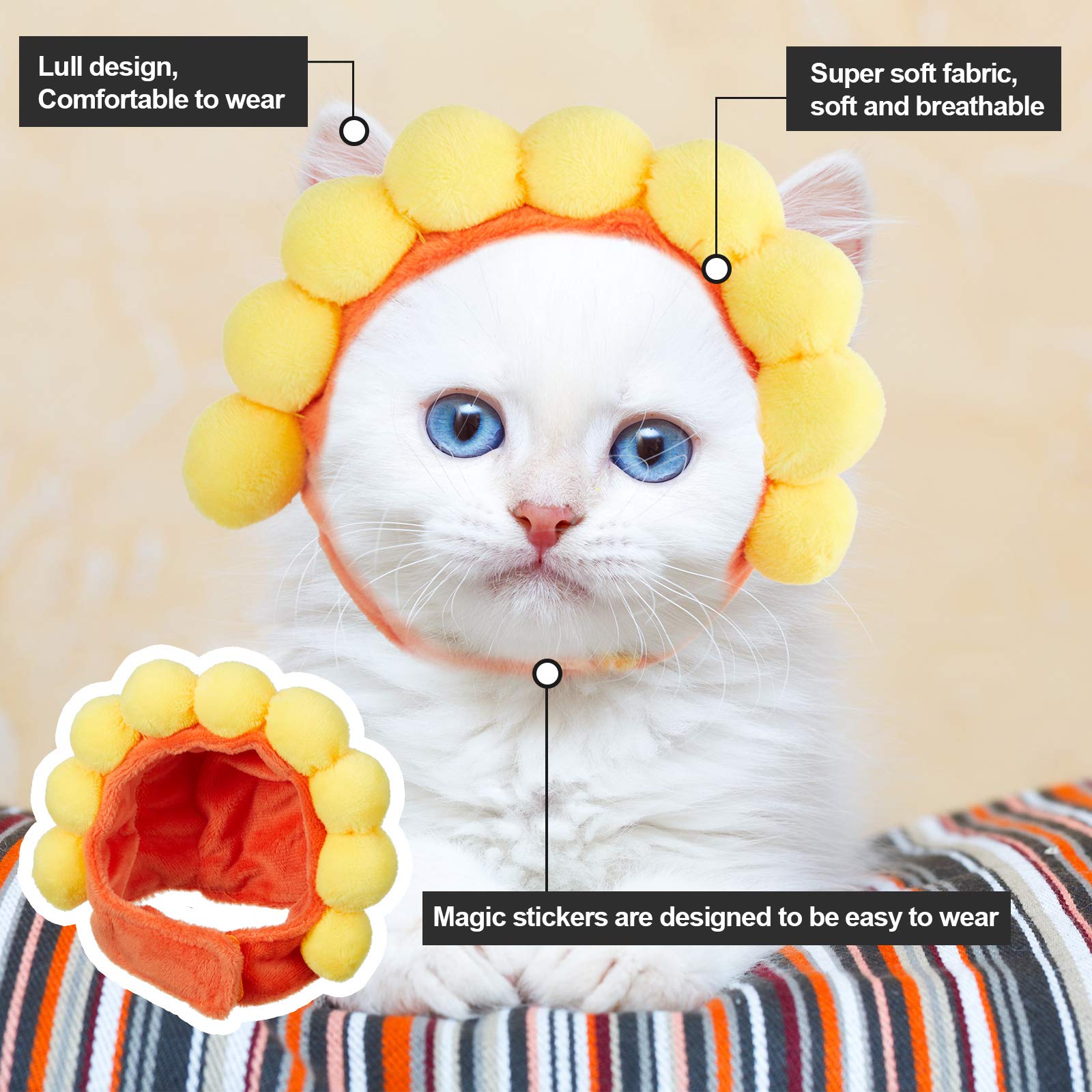 Weewooday pet hat with a rabbit ears design for a playful costume look.