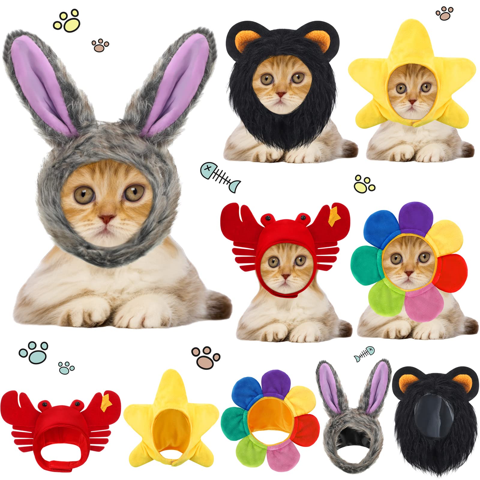 Weewooday pet costume hats shown together as a five-design set.